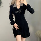 Sleeve Zipper Slim Dress