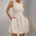 Puffy Skirt Sleeveless Dress