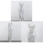 Silver Halter Dress