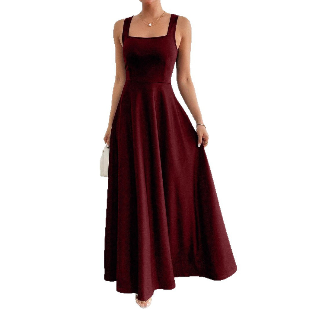 Sleeveless Solid-color Dress