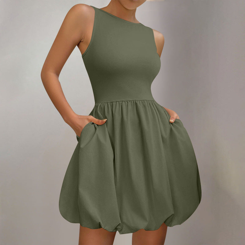 Puffy Skirt Sleeveless Dress
