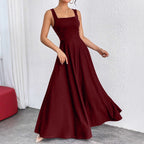 Sleeveless Solid-color Dress