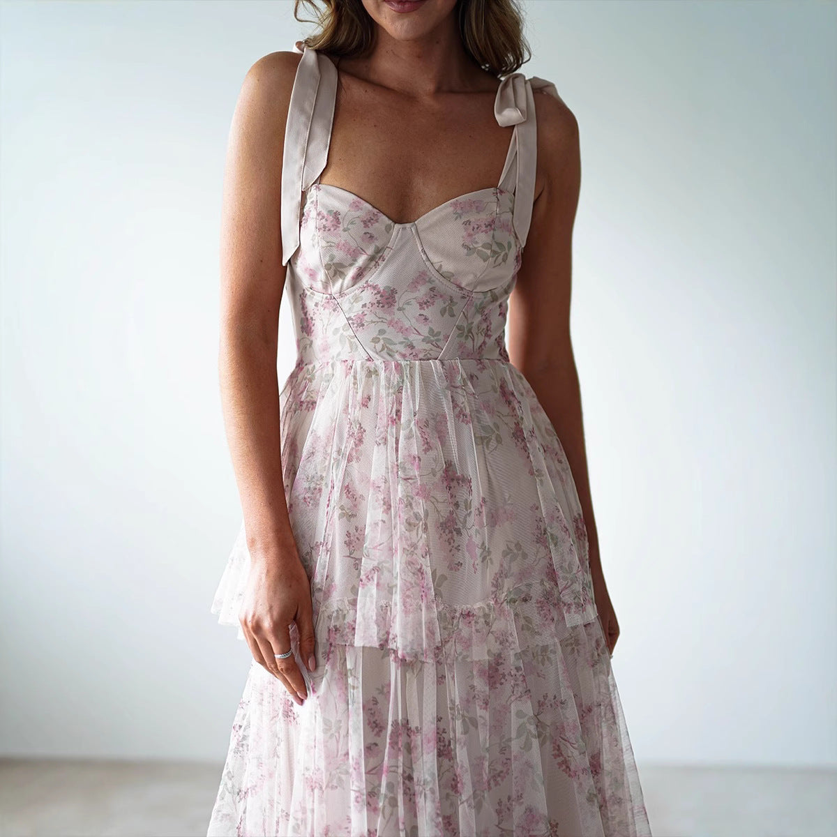 Cake-Style Floral Print Dress