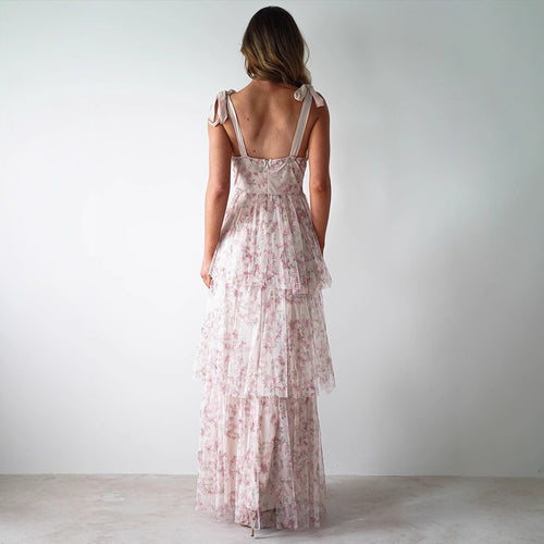 Cake-Style Floral Print Dress