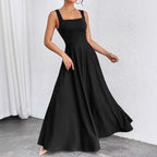 Sleeveless Solid-color Dress